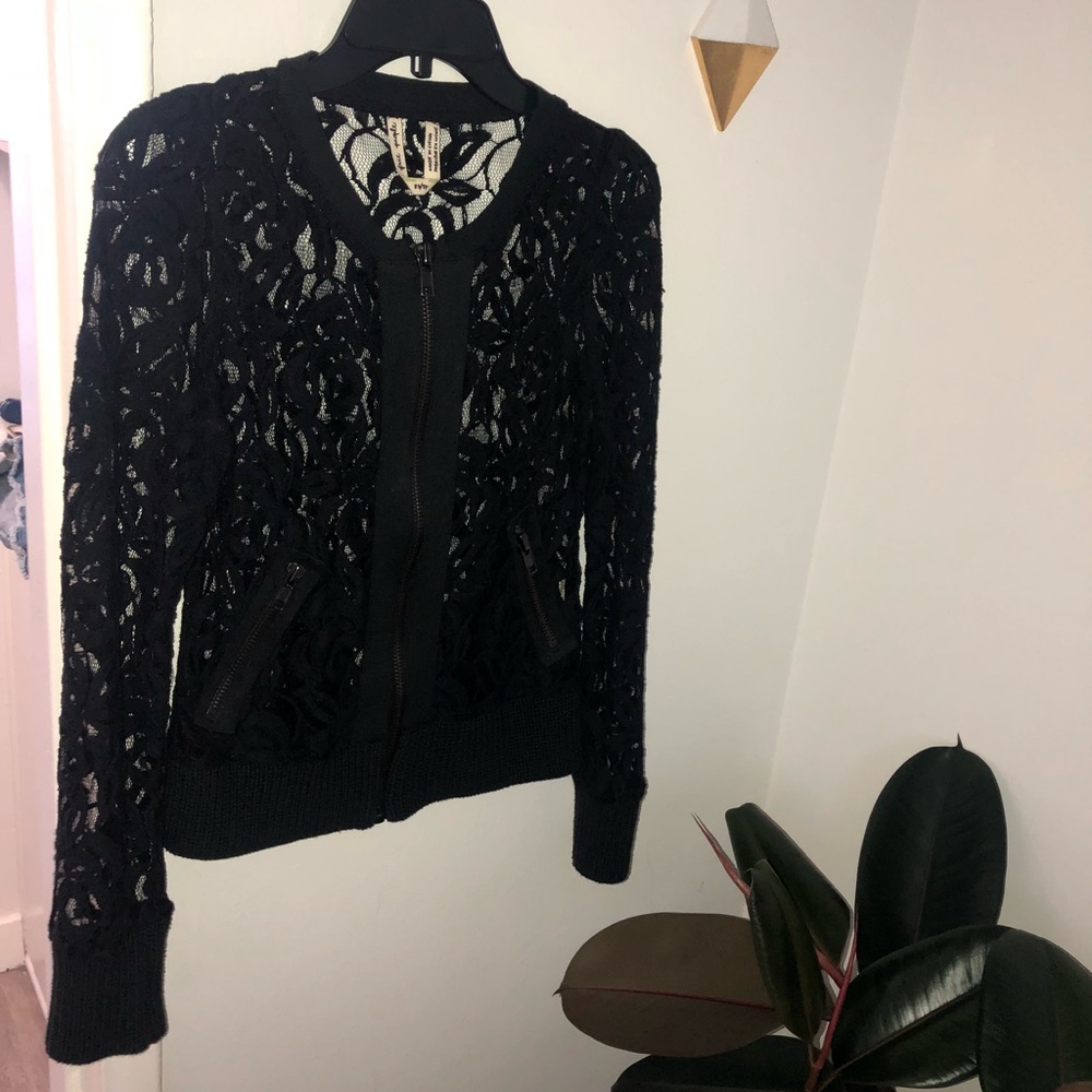 Free People Lace Zip-Up Jacket